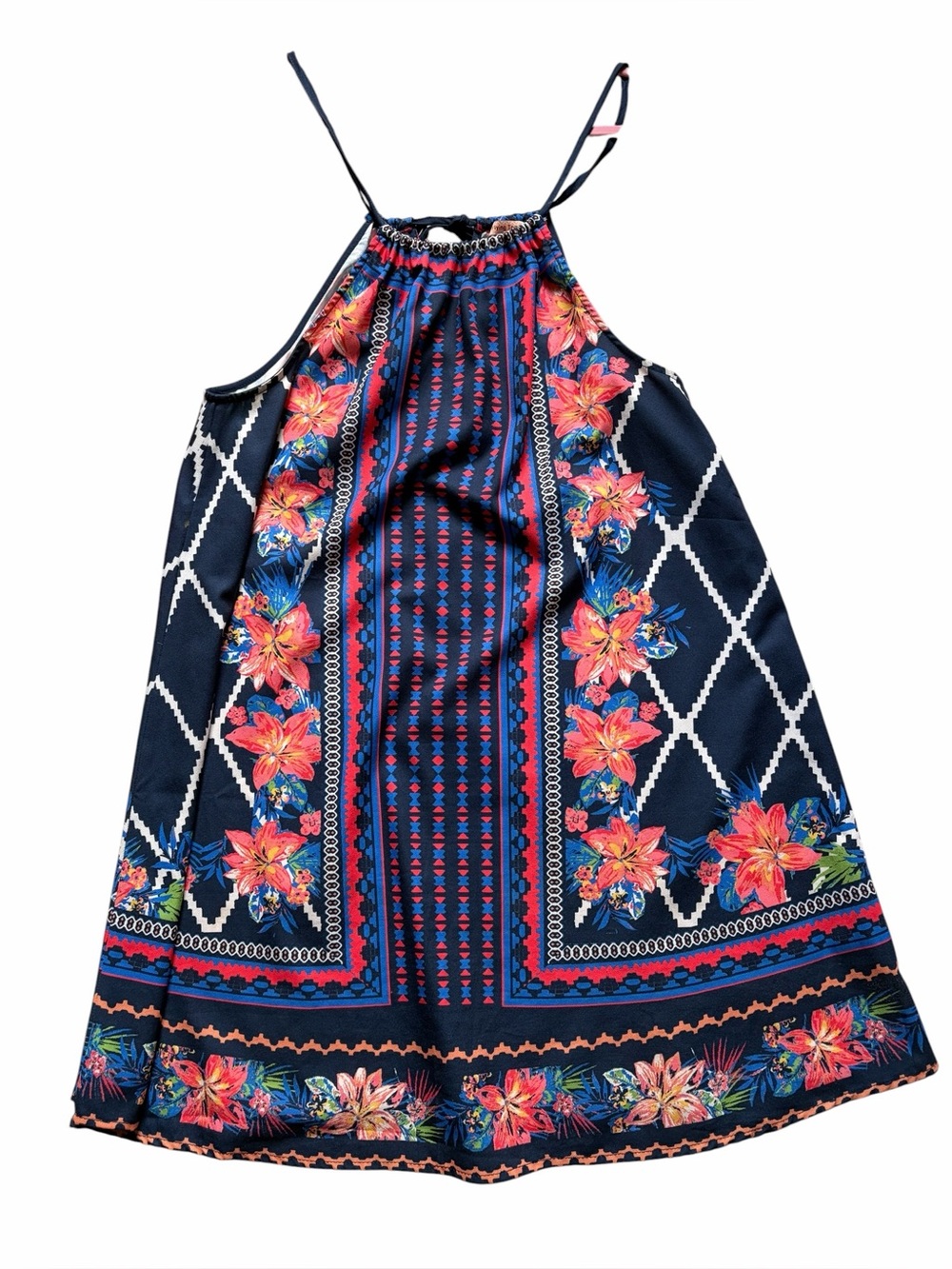 Flying Tomato navy floral halter dress